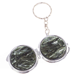 Зеркало брелок карманное двухстороннее из натурального камня Серафинит Stone Mirrors варинант исполнения - 6 | Loft Concept в Орле