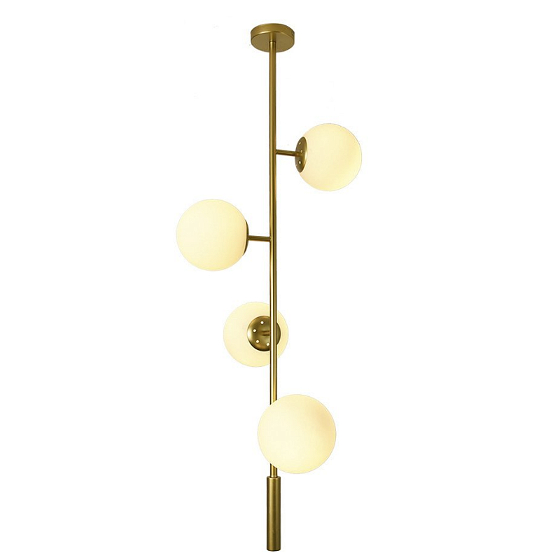 Люстра Bubble Chandelier vertical Белый Латунь Люстра Bubble Chandelier vertical Белый Латунь в Орле | Loft Concept