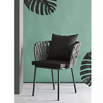 Стул мягкий с декором в виде плетеных лент на спинке и подлокотниках Semicircular Chair Decorated with Ribbons варинант исполнения - 1 | Loft Concept в Орле