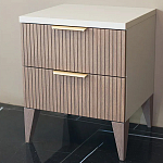 Тумба прикроватная коричневая с белой столешницей и двумя ящиками Harper Line варинант исполнения - 1 | Loft Concept в Орле