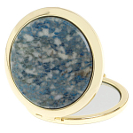 Зеркало карманное складное круглое из натурального камня Лазурит в подарочной упаковке Gold Stone Mirrors варинант исполнения - 2 | Loft Concept в Орле