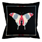 Подушка декоративная бабочка с узором красного и серого цвета Ikat Pattern варинант исполнения - 1 | Loft Concept в Орле