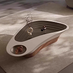 Журнальный столик фигурный со стеклянной столешницей Table Drop варинант исполнения - 1 | Loft Concept в Орле