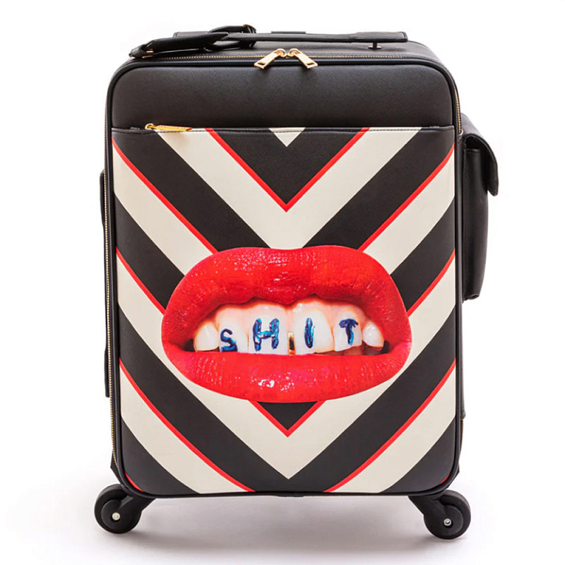 Чемодан дорожный SELETTI Travel Kit Trolley Shit Черный Белый Красный Чемодан дорожный SELETTI Travel Kit Trolley Shit Черный Белый Красный в Орле | Loft Concept