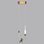 Подвесной светильник с декоративной фигуркой птицы на прозрачной изогнутой трубке Ganthea варинант исполнения - 4 | Loft Concept в Орле