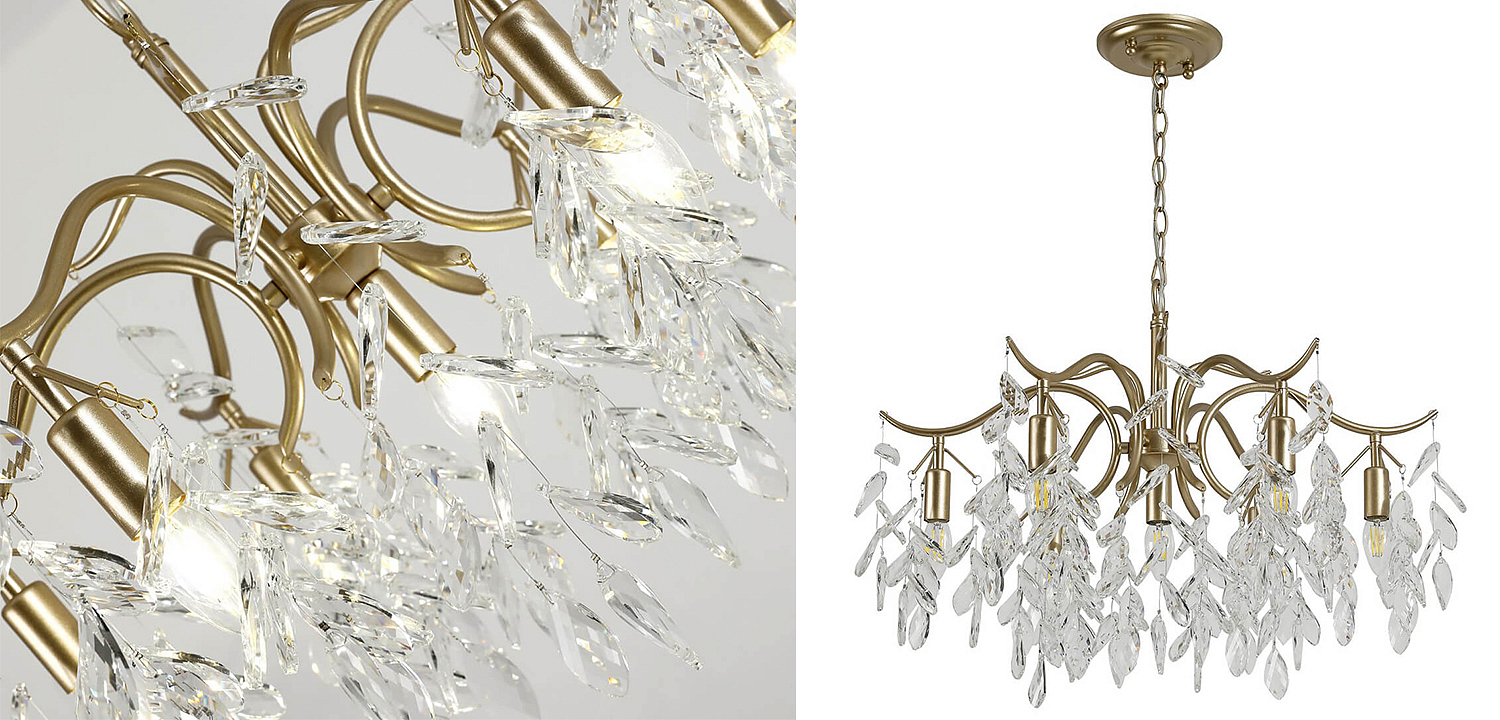 Люстра Hanging Crystal Leaves Chandelier 71 Люстра Hanging Crystal Leaves Chandelier 71 - Loft-Concept в Орле
