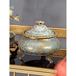 Шкатулка голубого цвета с золотым растительным узором Eden Garden варинант исполнения - 3 | Loft Concept в Орле