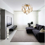 Потолочный светильник светодиодный с золотистым каркасом Ring of Fire варинант исполнения - 1 | Loft Concept в Орле