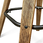 Барный стул со спинкой и мягкой обивкой с ромбами на 4-х деревянных ножках Бежевый Велюр Ava Charm варинант исполнения - 7 | Loft Concept в Орле