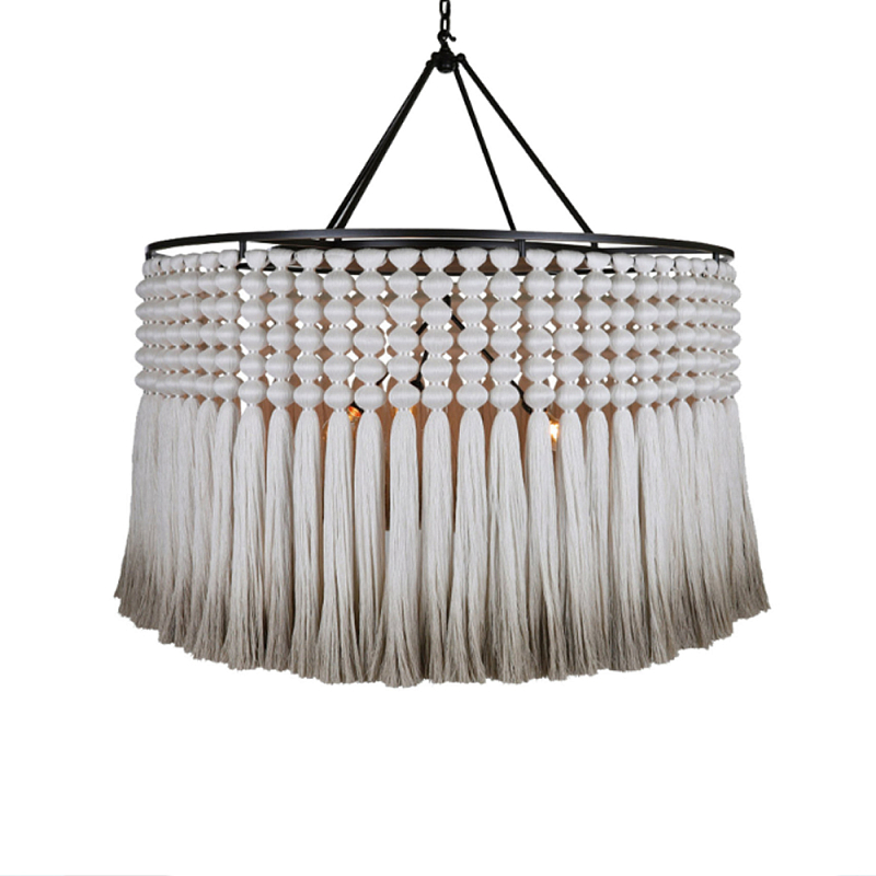 Люстра серая плетеная с кисточками Boho Tassel Chandelier Серый Темная бронза Люстра серая плетеная с кисточками Boho Tassel Chandelier Серый Темная бронза в Орле | Loft Concept