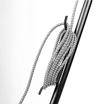 Торшер в виде прожектора с круглым тканевым абажуром на треноге черного цвета Radiance Éclat варинант исполнения - 7 | Loft Concept в Орле