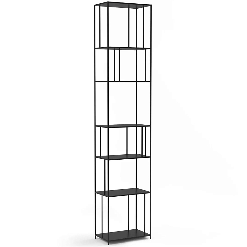Высокий стеллаж из металла Menzie High Metal Rack Black Черный Высокий стеллаж из металла Menzie High Metal Rack Black Черный в Орле | Loft Concept