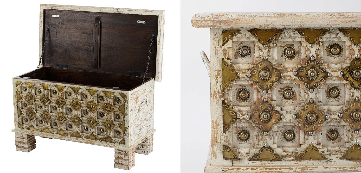 Сундук Antique Indian chest with pearls Сундук Antique Indian chest with pearls - Loft-Concept в Орле