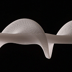 Люстра горизонтальная с волнистым белым плафоном Golden Swirl варинант исполнения - 7 | Loft Concept в Орле