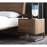 Прикроватный деревянный столик с 2-мя ящиками Moon Walnut Furniture варинант исполнения - 2 | Loft Concept в Орле