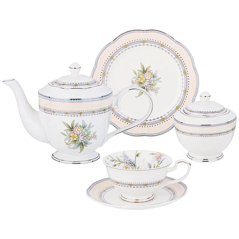Чайный сервиз из фарфора на 6 персон 20 предметов Tea Flower Set Мульти в Орле | Loft Concept 