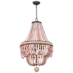 Люстра каплевидной формы украшенная розовыми круглыми бусинами Pink Beads Chandelier варинант исполнения - 1 | Loft Concept в Орле