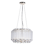 Люстра подвесная круглая с прозрачными хрустальными трубками и золотистым каркасом Диаметр 44 см Hexagon Tube Light варинант исполнения - 1 | Loft Concept в Орле