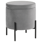 Серый пуф на черных ножках SANJAY варинант исполнения - 1 | Loft Concept в Орле