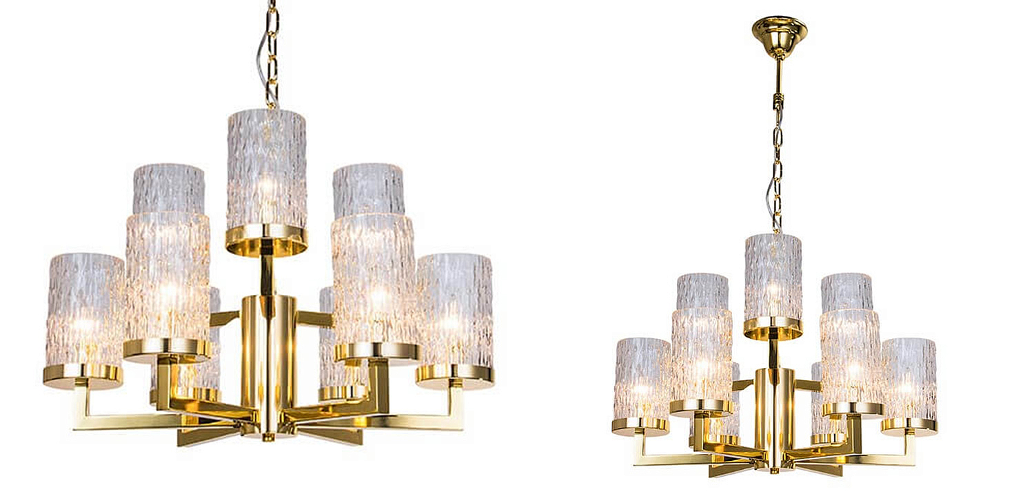 Люстра Estebe Glass Gold Chandelier 9 Люстра Estebe Glass Gold Chandelier 9 - Loft-Concept в Орле