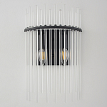 Бра со стеклянными прозрачными трубками и черным металлическим каркасом Nembus варинант исполнения - 1 | Loft Concept в Орле