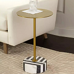 Дизайнерский журнальный стол с круглой столешницей на чёрно-белом основании Muruv варинант исполнения - 2 | Loft Concept в Орле