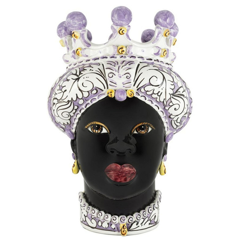 Ваза Vase Moro Lady Ornate Violet Черный Фиолетовый Белый в Орле | Loft Concept 
