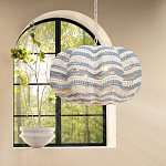 Круглая люстра волнистой формы декорированная бусами Blue White Stripes Wavy Chandelier варинант исполнения - 3 | Loft Concept в Орле