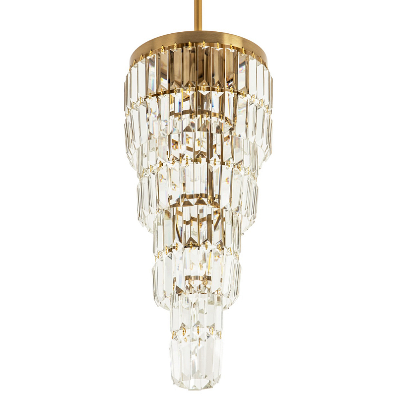 Многоярусная люстра с прямоугольными хрустальными подвесками Allard Crystal Chandelier Латунь Прозрачное Стекло Многоярусная люстра с прямоугольными хрустальными подвесками Allard Crystal Chandelier Латунь Прозрачное Стекло в Орле | Loft Concept