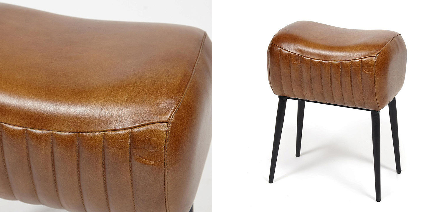 Пуф из кожи буйвола Industrial leather pouf Пуф из кожи буйвола Industrial leather pouf - Loft-Concept в Орле