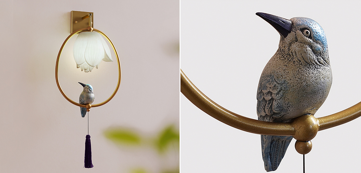 Бра White Flower and bird Sconce Бра White Flower and bird Sconce - Loft-Concept в Орле