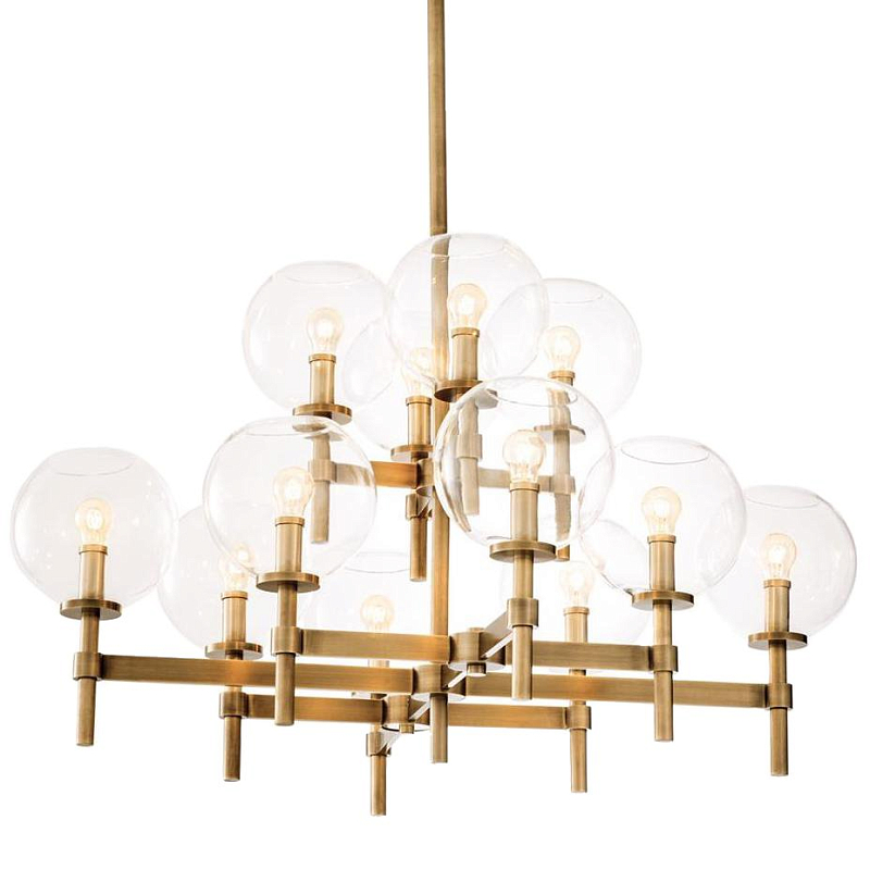 Люстра Chandelier Jade L Латунь Античная полированная Прозрачное Стекло Люстра Chandelier Jade L Латунь Античная полированная Прозрачное Стекло в Орле | Loft Concept