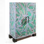 Премиальный Шкаф Defoliation двухстворчатый роспись зеленые листья  варинант исполнения - 1 | Loft Concept в Орле