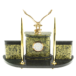 Настольный письменный набор из змеевика и бронзы с декором в виде орла Successful Leader варинант исполнения - 1 | Loft Concept в Орле