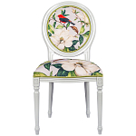 Стул светло-серый из натурального бука с изображением птиц и цветов Blooming Red Birds варинант исполнения - 1 | Loft Concept в Орле