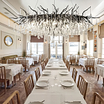 Люстра черная овальная с прозрачными стеклянными подвесками в форме капель FAIRYTREE Light варинант исполнения - 1 | Loft Concept в Орле