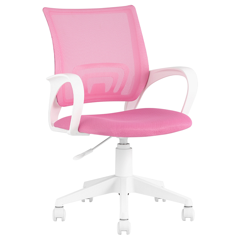 Офисное кресло с основанием из белого пластика Desk chairs Pink Розовый Белый Офисное кресло с основанием из белого пластика Desk chairs Pink Розовый Белый в Орле | Loft Concept