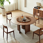 Стол обеденный круглый с двойной столешницей Walnut Wood Table варинант исполнения - 3 | Loft Concept в Орле