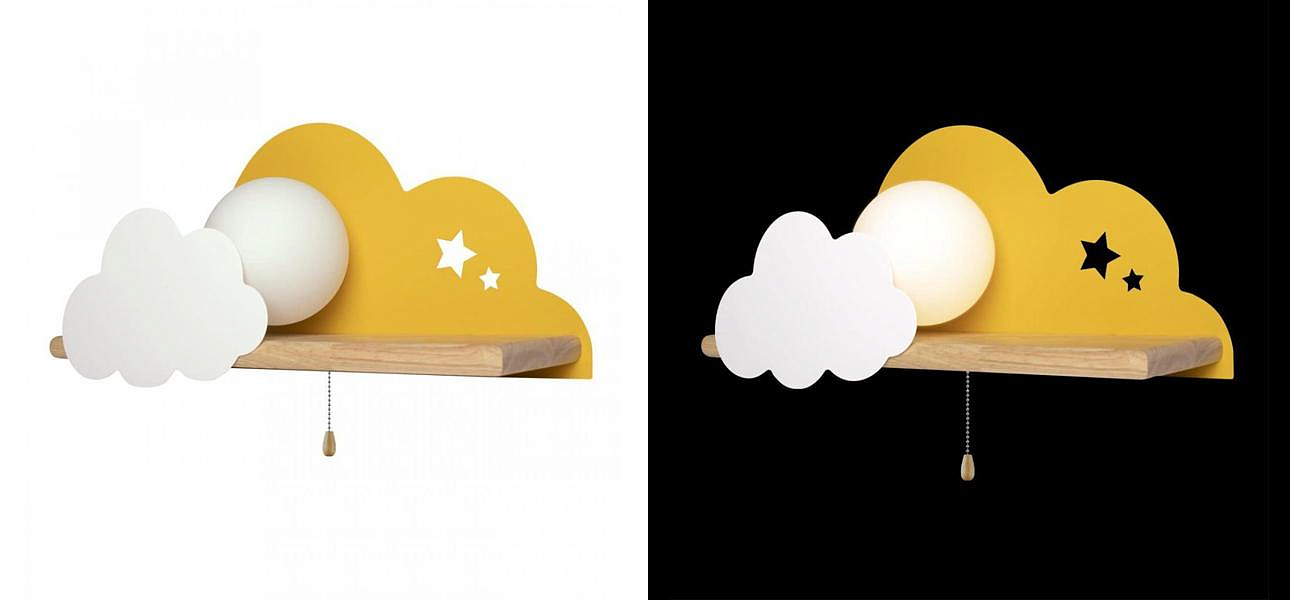 Бра с полкой желтое Облако Wall Lamp Yellow Cloud Бра с полкой желтое Облако Wall Lamp Yellow Cloud - Loft-Concept в Орле