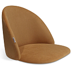 Барный стул со спинкой и металлической подставкой на 3-х деревянных ножках Горчичный Велюр Vendramin Chair варинант исполнения - 2 | Loft Concept в Орле