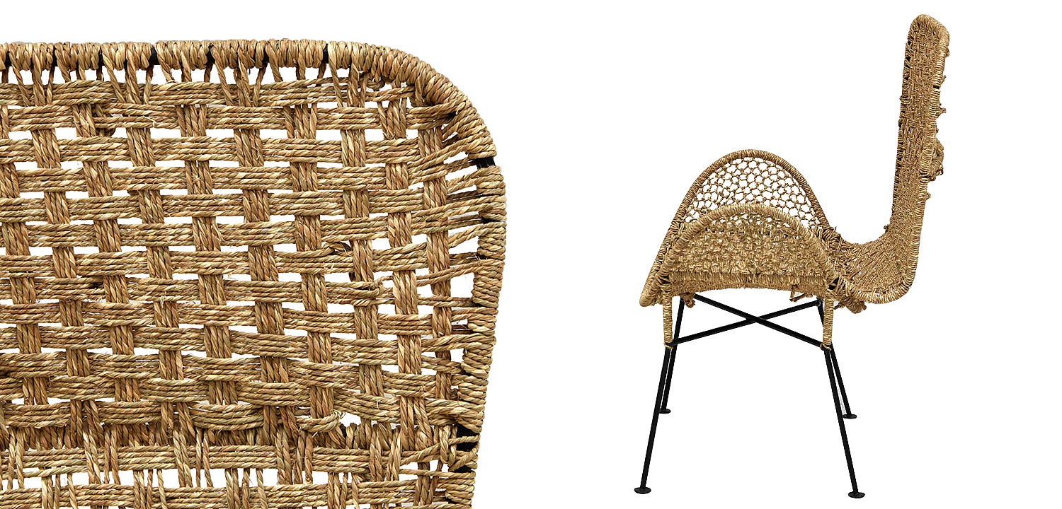 Плетеный стул на металлических ножках Tong Wicker Chair Плетеный стул на металлических ножках Tong Wicker Chair - Loft-Concept в Орле