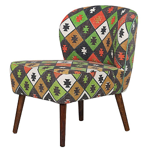 Кресло с зеленым орнаментом KELIM Pattern