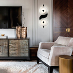 Бра со стеклянными плафонами-дисками Black and White Circles Wall Lamp варинант исполнения - 2 | Loft Concept в Орле