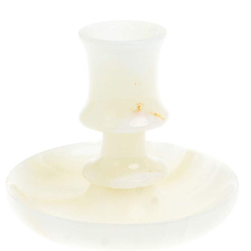 Подсвечник в виде чаши из натурального камня оникс Stone Candlestick Бежевый Подсвечник в виде чаши из натурального камня оникс Stone Candlestick Бежевый в Орле | Loft Concept