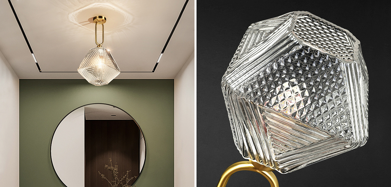 Потолочный светильник Ruell Glass Ceiling Lamp Потолочный светильник Ruell Glass Ceiling Lamp - Loft-Concept в Орле