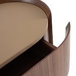 Комод округлой формы с тремя ящиками Walnut and Leather варинант исполнения - 4 | Loft Concept в Орле