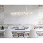 Люстра линейная с 3-мя белыми волнистыми плафонами Wave Line варинант исполнения - 11 | Loft Concept в Орле