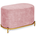 Банкетка овальная пыльно-розовый велюр на 4-х металлических ножках золотого цвета SANJAY варинант исполнения - 1 | Loft Concept в Орле