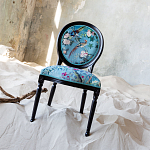 Стул из массива бука бирюзовый с изображением птиц и цветов Turquoise Chinoiserie Birds Garden Chair варинант исполнения - 6 | Loft Concept в Орле