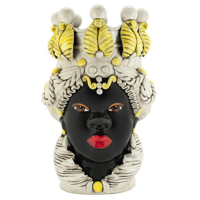Ваза Vase Moro Lady Yellow Big Черный Бежевый Желтый Ваза Vase Moro Lady Yellow Big Черный Бежевый Желтый в Орле | Loft Concept